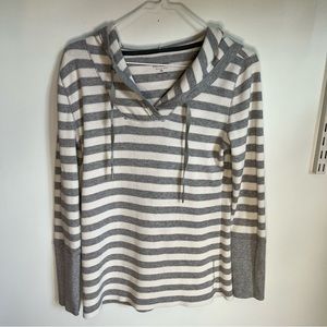 Calvin Klein Performance Gray Stripped Long Sleeve Hoodie XL